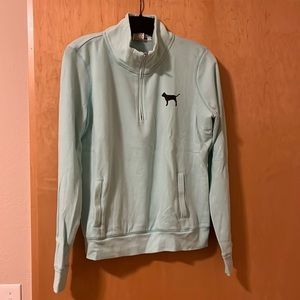 VS PINK Seafoam green 1/4 zip sweatshirt size M